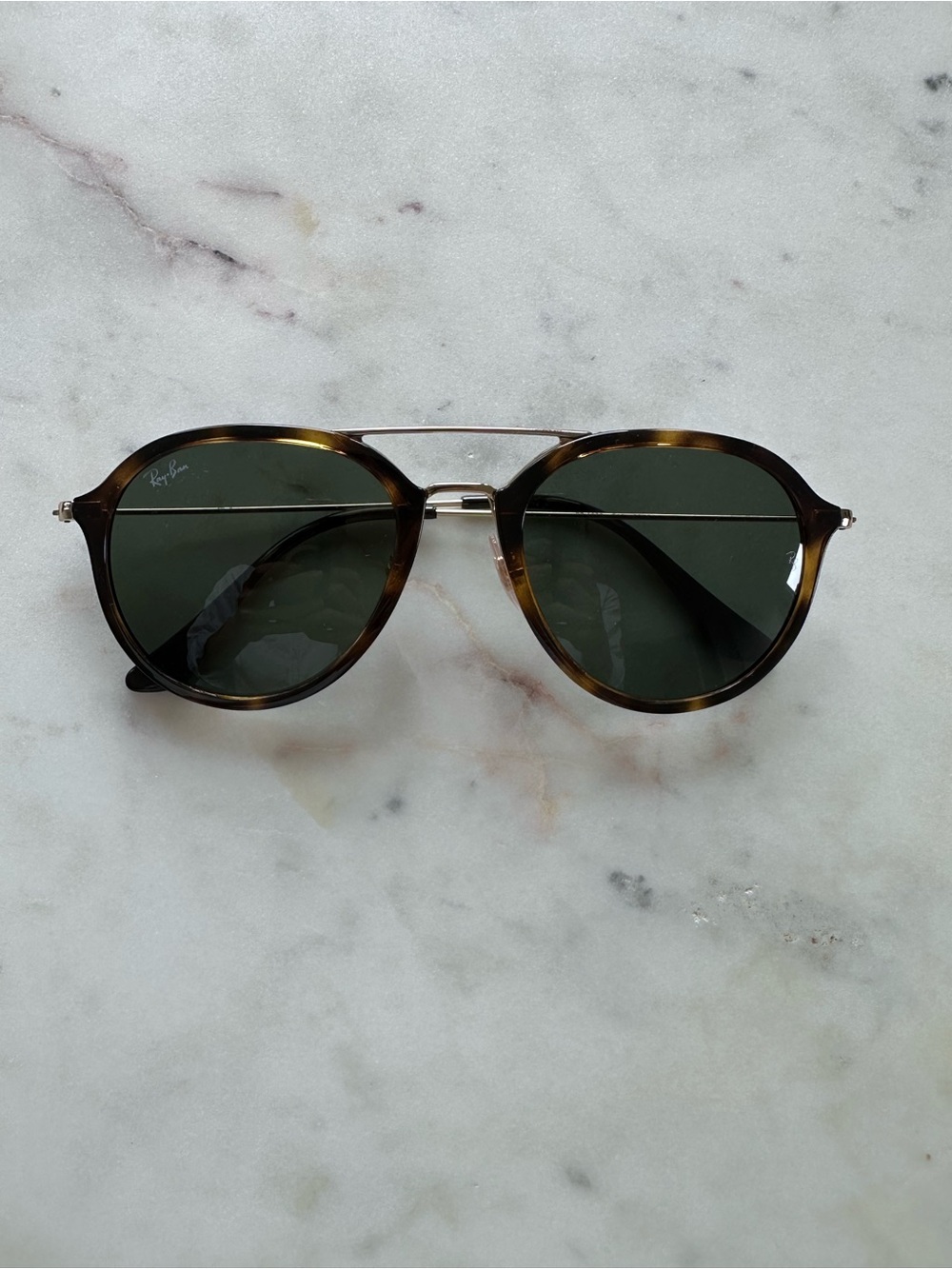 Ray-Ban RB4253 
Polished Light Havana Sunglasses with Green Lenses